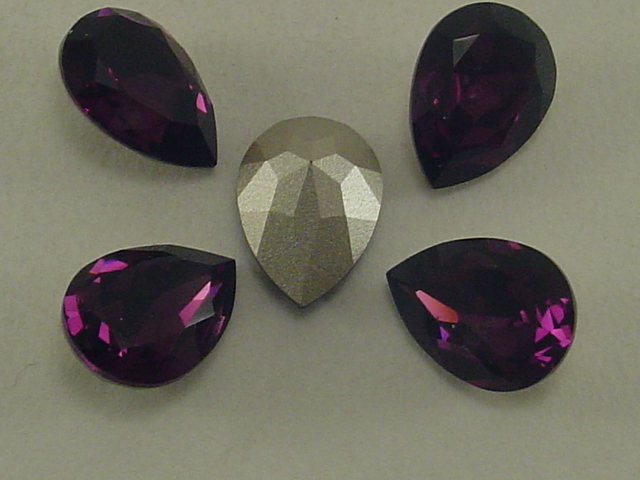 18x13mm PEAR 1pc. AMETHYST POINTED BACK European Rhinestones